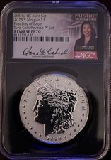Anna Cabral Prestige Series 2023 S Morgan First Day of Issue Two-Coin Pf Set $1 picture