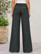 Ann Taylor LOFT Ann Wide Leg Linen Blend Pants Green Size 8 picture
