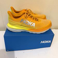 HOKA Men's Orange/Yellow Low Top Lace-Up Athletic Sneakers Striped Pattern picture