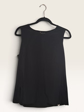 Athleta Zephyr Refined Tank Top Womens Petite M Black Stretch Side Vents Workout picture