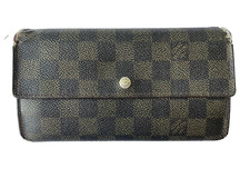 VINTAGE Auth Louis Vuitton Damier Portefeuille Sarah Long Wallet Leather picture