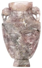 Antique Vintage Qing Republic Period Chinese Amethyst Stone Archaic Vase Censer picture
