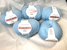 VALLEY YARNS 5 Skeins DANA 100% Superwash Wool Made in Italy Light Blue picture