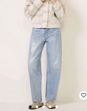PISTOLA Wes Women's High Rise Barrel Jeans in Spellbound Light Wash Blue Denim picture