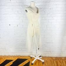 Murmur Mi Cream off white sheer mesh tunic cowl shirt dress US size XS/S picture