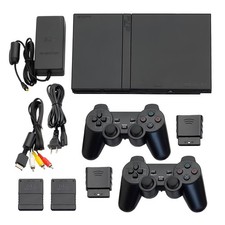 Guaranteed PlayStation 2 PS2 Console Slim Black + Wireless Controllers + USA picture