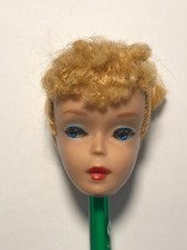 Vintage Barbie #4 Blonde PONYTAIL HEAD - VERY NICE BUT HAIR CUT (1960) picture