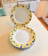 Pier 1 Palermo La Primula Dinner Plates 10.25” Hand Painted Italy Set of 4 picture