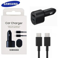 🎁NEW Samsung 45W 2 Ports Super Fast Charging Dual Car Charger with Cable picture
