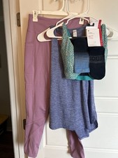 Bundle: M Bally Tank, L Fitkicks Leggings, L Patagonia Bra. Lulu NWT M Socks. picture