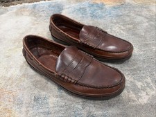 Sebago Docksides Penny Loafers Mens Size 12 Brown Leather Boat Shoes picture