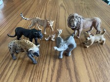 Lot 7 Schleich Safari Ltd African Animals Used Great Shape Lion Leopard Elephant picture