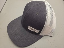 Genuine Springfield Armory Ball Cap, Adjustable Hat, Gray and White Mesh Trucker picture