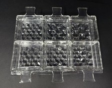 Vintage Rare Fostoria American Clear Glass Ice Cream Appetizer Set 2056 Cubist picture