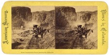NEVADA STEREOVIEW - Steam Train at Humboldt Palisades - American Scenery 1880s picture