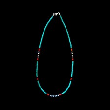 Native American Turquoise & Coral Heishi Necklace picture
