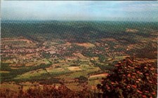 Vtg Birds Eye View North Adams Massachusetts MA UNP Chrome Postcard picture