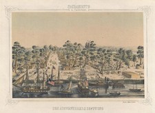 c. 1850 German View 'Sacramento in Californien: Des Auswanderers Hoffnung' picture