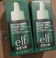 2X e.l.f. PLZ Clarify Facial Oil 2% Salicylic Acid Aloe New Sealed Skincare 1oz picture
