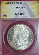 1880-S MORGAN DOLLAR ANACS MS63 picture