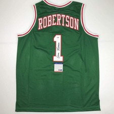 Autographed/Signed Oscar Robertson Milwaukee Green Jersey PSA/DNA COA picture