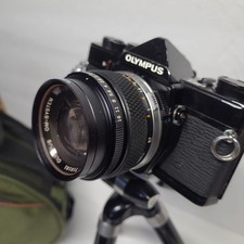 Olympus OM-1 Vintage SLR 35mm Manual Camera BLK, w/Accessories picture