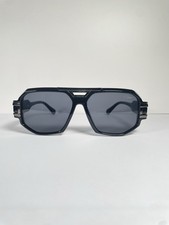 Cazal Square Men's Oversized Sunglasses Black Frame Gray Tinted Lens picture