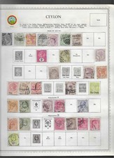 CEYLON  1872  TO 1966   COLLECTION ON   MINKUS ALBUM PAGES  MANY STAMPS picture