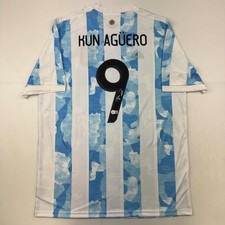 Autographed/Signed Sergio Kun Aguero 2021 Argentina Blue Jersey BAS COA picture