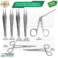 91 Pcs Custom Tissue, Hemostat & Alligator Forceps Instruments Set German Grade picture