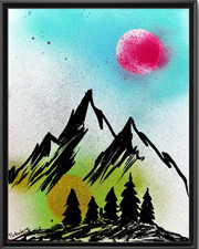Rutenberg Original 11x14 Abstract Mountain Signed Mixed Media Painting picture
