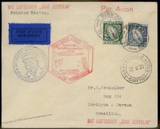 Ireland 1933 Germany Graf Zeppelin Si202Ba 1st South America Flight Cover 91368 picture