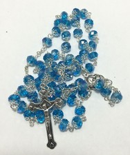 Catholic Light Blue Jerusalem Crystal Rosary picture