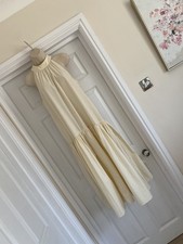 EXQUISITE BNWT M&S SIZE 14 USA 10 SOFTEST LEMON COTTON HALTER SUMMER DRESS picture