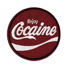 “Enjoy Cocaine” Parody Embroidered Iron-On Patch Humor Novelty picture
