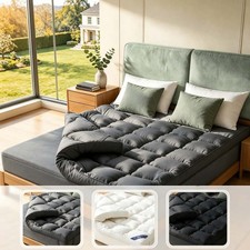 3.5 Inch Extra Thick Mattress Topper Pad Quilted  Down Alternative Bounce Back picture