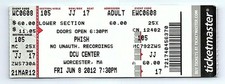 Phish Untorn Concert Ticket Stub June 8 2012 Worcester Massachusetts picture