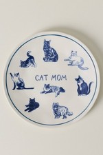 NEW ANTHROPOLOGIE Molly Hatch Stoneware Cat Mom Dessert Plates picture