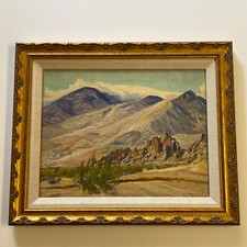 Antique California Landscape Painting Listed Henri Gilbert Dekruif Desert 1920’s picture