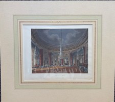 1817 The Circular Room Carlton House Hand Colored Engraving Charles Wild Antique picture