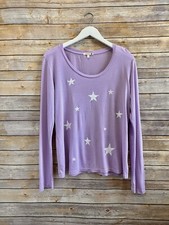 Sundry Purple Star Print Long Sleeve Tee Size Large NWOT picture
