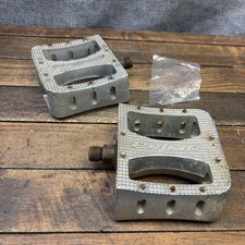 Vintage Primo BMX Platform Bike Pedals Silver 9/16 790g Aluminum Mid School picture