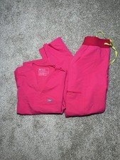 Figs Women's Pink Technical Collection Size Small Scrub Top And Bottom picture