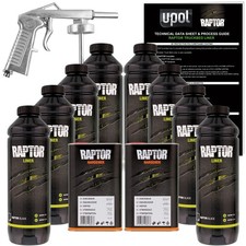 U-POL Raptor Black Urethane Spray-On Truck Bed Liner Spray Gun, 8 Quarts picture