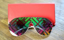 Fendi FFM0039 F74R3 Rainbow Lens Silver Frame Oversized Shield Sunglasses picture