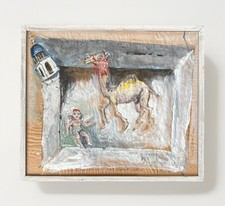 PNW Seattle Artist James Martin Camel On The Ceiling Paper Bag Painting 1991 picture
