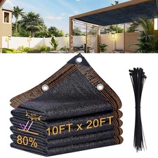 Lianxuia 10x 20ft Garden Shade Cloth, 80% Black Mesh Tarp with Reinforced Gro... picture