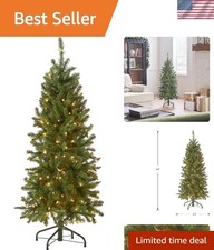 Stunning 4.5ft Pre-Lit Slim Kingswood Fir Tree for Captivating Holiday Decor picture