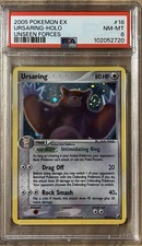 Ursaring PSA 8 Pokemon 2005 EX Unseen Forces 18 Holo Bleed Moon Swirl Low POP 57 picture
