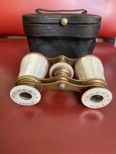 Antique LEMAIRE  Opera Glasses with Original Case Mother Of Pearl 1900's picture